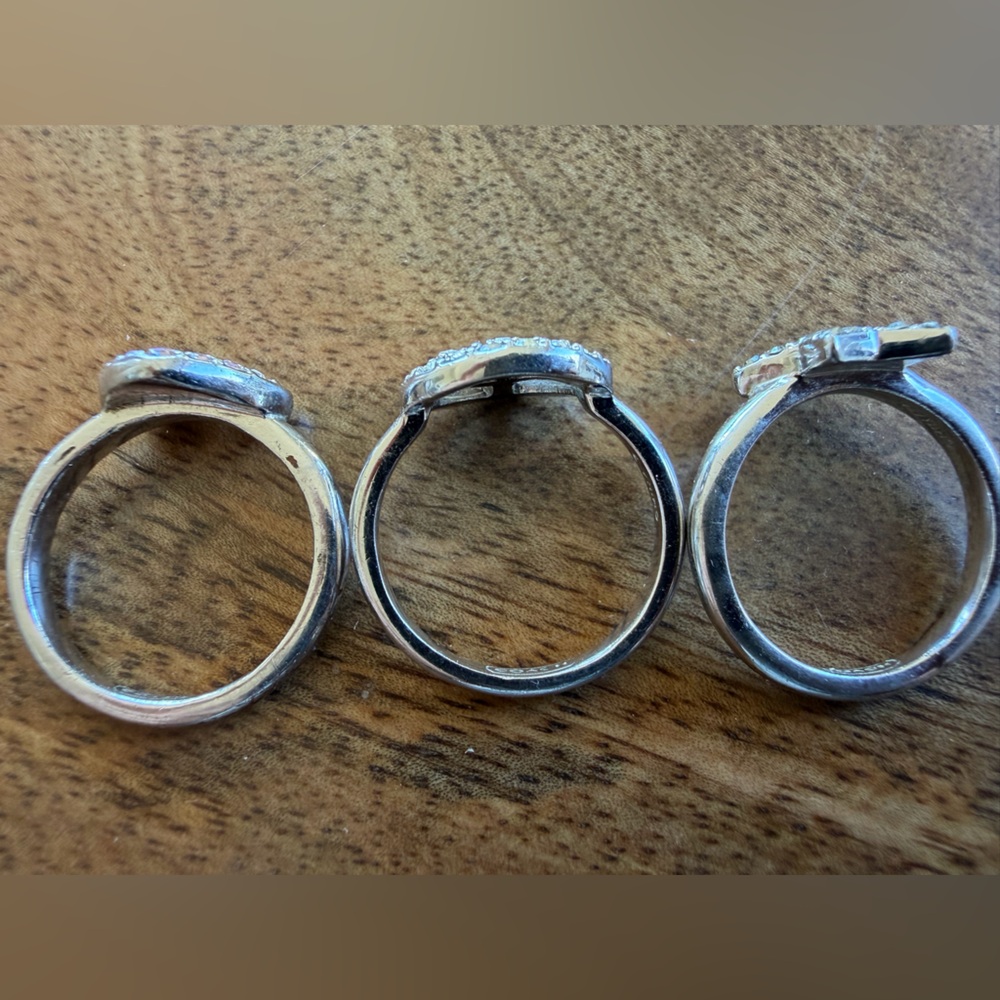 Coach Silver Peace Heart Star Ring Trio Set - Picture 8 of 9